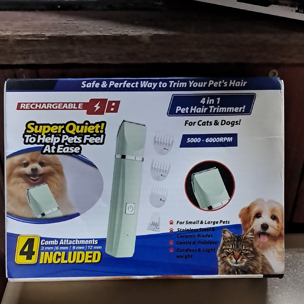 Rechargeable Pet Hair Trimmer - Green